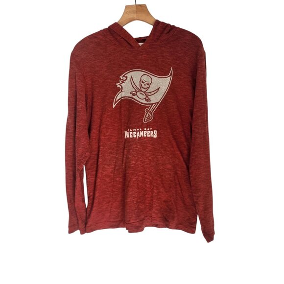 Tampa Bay Buccaneers Hooded Shirt NFL Team‎ Apparel Red Lightweight Mens Medium - Picture 1 of 10